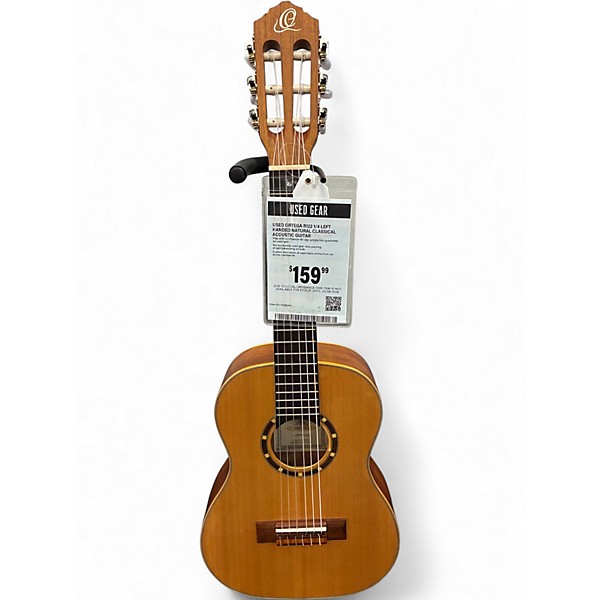 Used Ortega R122 1/4 LEFT HANDED Natural Classical Acoustic Guitar