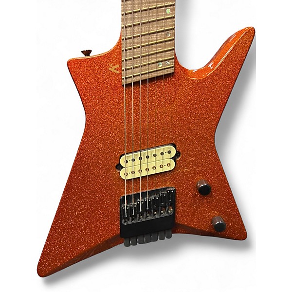 Used Kiesel LIGHTSPEED HEADLESS MULTISCALE ORANGE SPARKLE Solid Body Electric Guitar