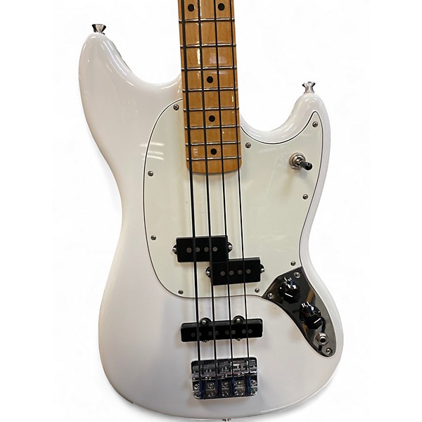 Used Fender Mustang Bass WHITE Electric Bass Guitar