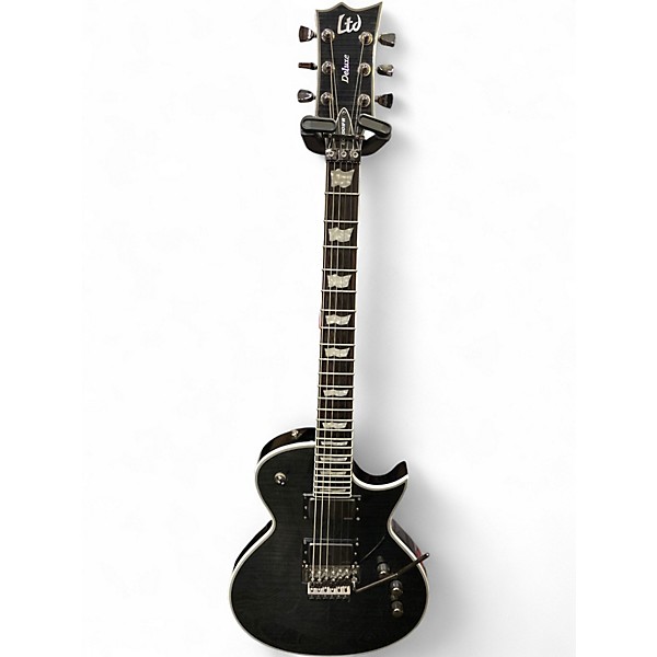 Used 2018 ESP LTD EC1000 FR Deluxe Trans Black Solid Body Electric Guitar