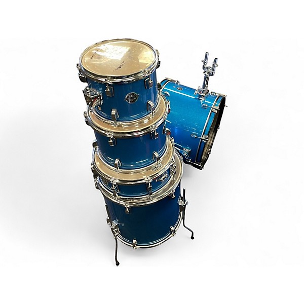 Used Ludwig 5 Piece Accent Blue Drum Kit