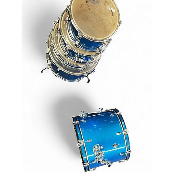 Used Ludwig 5 Piece Accent Blue Drum Kit