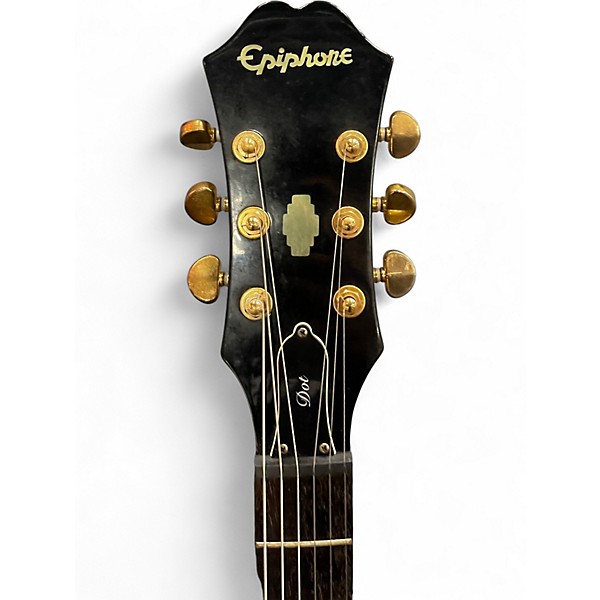 Used Epiphone Dot Deluxe Flametop Tobacco Burst Hollow Body Electric Guitar
