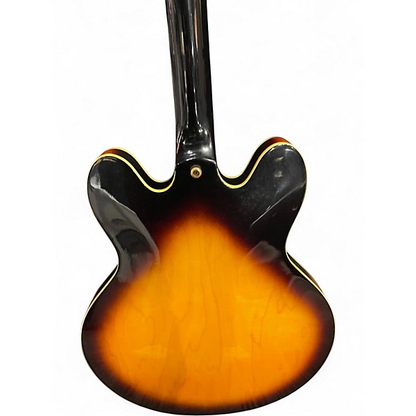 Used Epiphone Dot Deluxe Flametop Tobacco Burst Hollow Body Electric Guitar