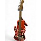Used EVH Striped Series Frankie Red with Black and White Stripes Solid Body Electric Guitar thumbnail