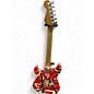 Used EVH Striped Series Frankie Red with Black and White Stripes Solid Body Electric Guitar