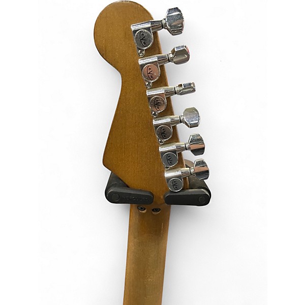 Used EVH Striped Series Frankie Red with Black and White Stripes Solid Body Electric Guitar