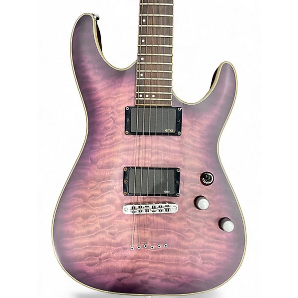 Used Schecter Guitar Research C1 Platinum SATIN PURPLE BURST Solid Body Electric Guitar