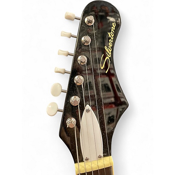 Used Silvertone 1478 Black Solid Body Electric Guitar