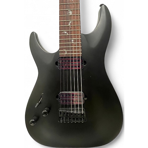 Used Schecter Guitar Research Damien 7 String Black Solid Body Electric Guitar