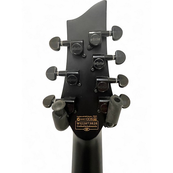 Used Schecter Guitar Research Damien 7 String Black Solid Body Electric Guitar