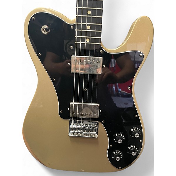 Used Fender Chris Shiflett Telecaster Deluxe Shoreline Gold Solid Body Electric Guitar