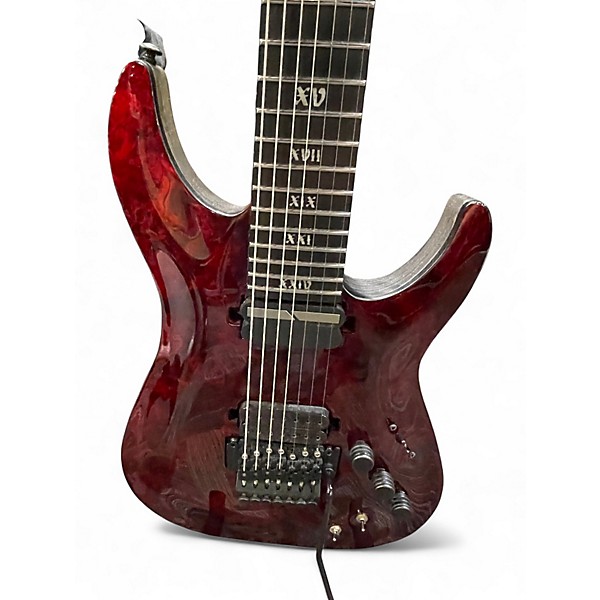 Used Schecter Guitar Research C7 APOCALYPSE Red Solid Body Electric Guitar