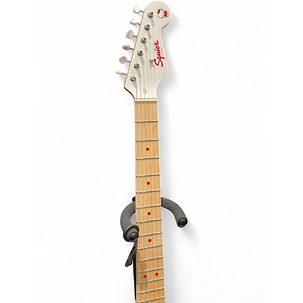 Used 2025 Squier Hello Kitty Stratocaster Single Humbucker White Arctic White Solid Body Electric Guitar