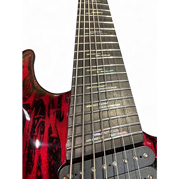 Used Schecter Guitar Research C8 Silver Mountain Red Solid Body Electric Guitar