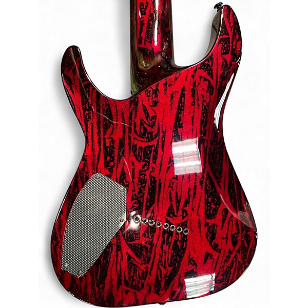 Used Schecter Guitar Research C8 Silver Mountain Red Solid Body Electric Guitar