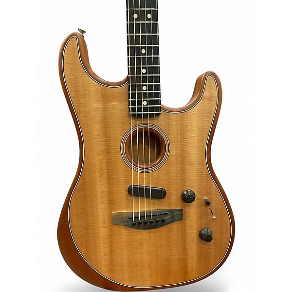 Used Fender American Acoustasonic Stratocaster Natural Acoustic Electric Guitar