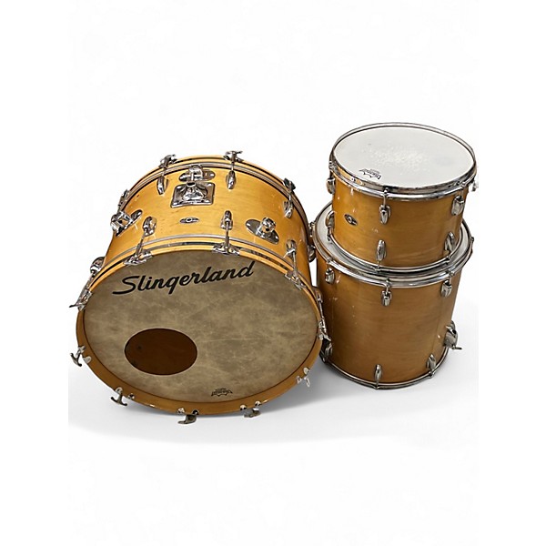 Used 1975 Slingerland 3 Piece rock outfit natural Drum Kit