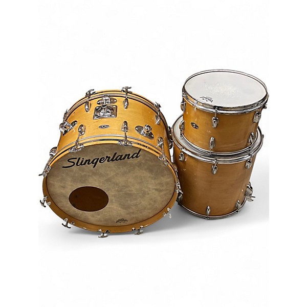 Used 1975 Slingerland 3 Piece rock outfit natural Drum Kit
