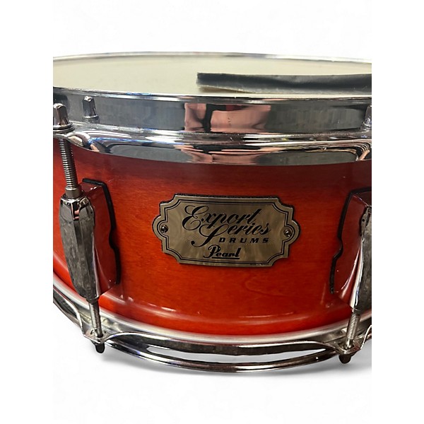 Used Pearl 6.5X14 export snare Orange Drum
