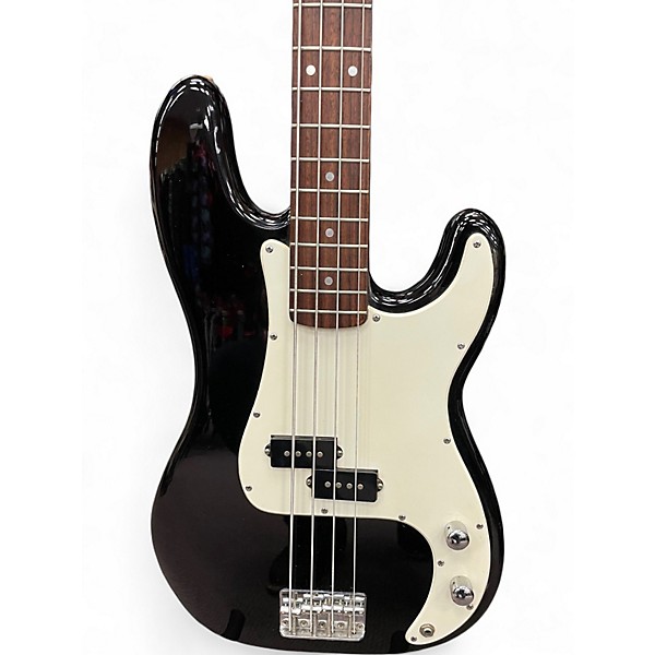 Used Squier Precision Bass Black and White Electric Bass Guitar