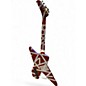 Used EVH Striped Series Shark BURGANDY RED AND SILVER Solid Body Electric Guitar