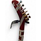 Used EVH Striped Series Shark BURGANDY RED AND SILVER Solid Body Electric Guitar