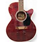 Used Takamine EF425SRC Trans Red Acoustic Electric Guitar