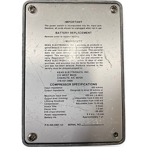 Vintage 1979 Ross Compressor Effect Pedal