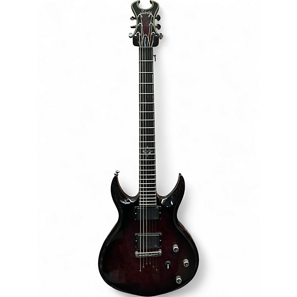 Used Schecter Guitar Research devil custom brb dark red burst Solid Body Electric Guitar