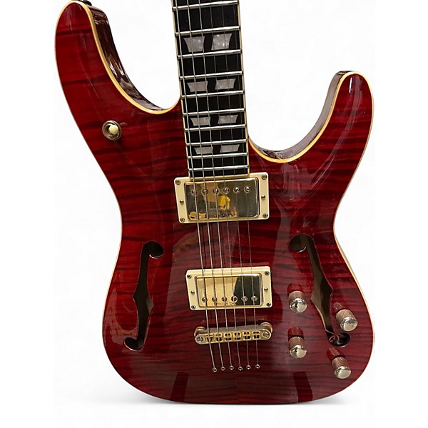 Used Schecter Guitar Research C/SH-1 Trans Red Hollow Body Electric Guitar