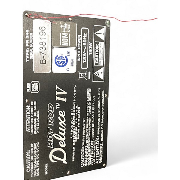 Used Fender Hot Rod Deluxe IV 40W 1x12 Tube Guitar Combo Amp