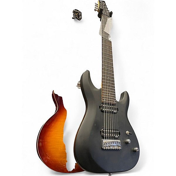 Used Schecter Guitar Research c8 deluxe Flat Black Solid Body Electric Guitar