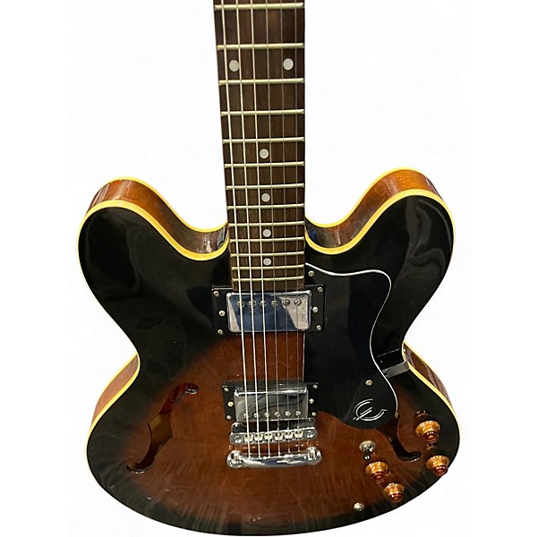 Used Epiphone Dot 2 Tone Sunburst Hollow Body Electric Guitar