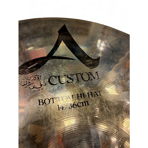 Used Zildjian 14in A Custom Hi Hat Bottom Cymbal