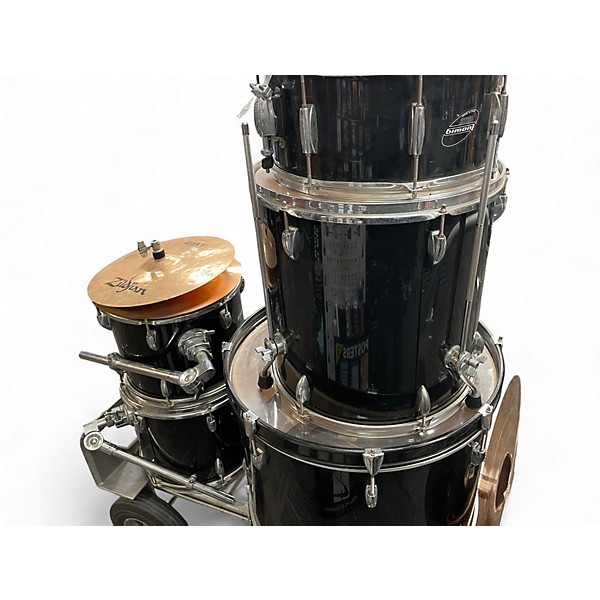 Used Ludwig 5 Piece Accent Black Drum Kit