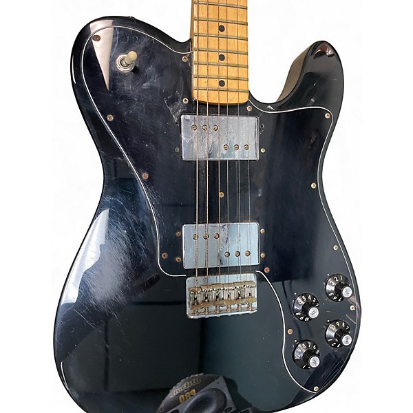 Used Fender Deluxe Telecaster Black Solid Body Electric Guitar
