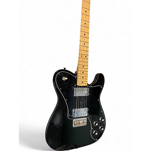 Used Fender Deluxe Telecaster Black Solid Body Electric Guitar