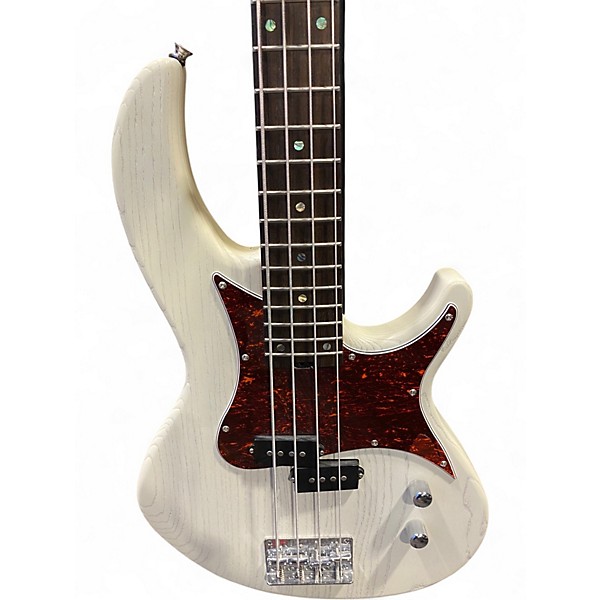 Used Aria PRO II DETROIT Trans White Electric Bass Guitar
