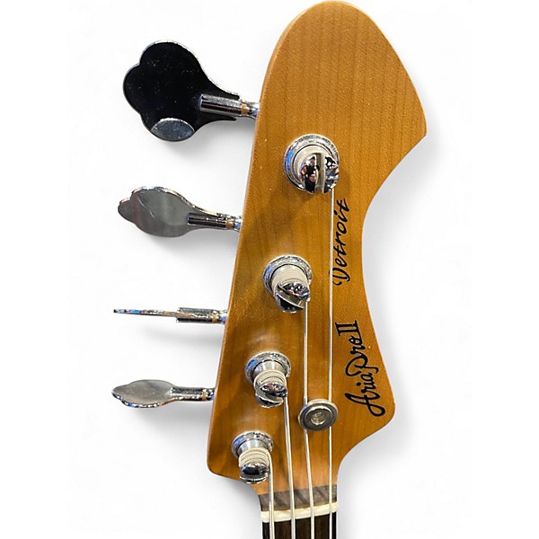 Used Aria PRO II DETROIT Trans White Electric Bass Guitar