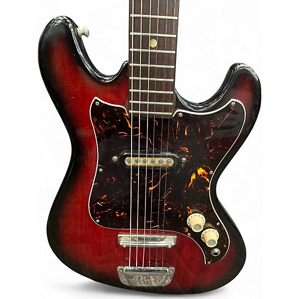 Vintage 1960s Teisco s1-t 2 Color Sunburst Solid Body Electric Guitar