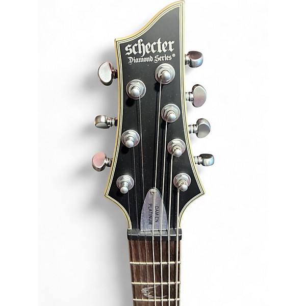 Used Schecter Guitar Research Damien Elite 7 Left Handed Satin Black Electric Guitar