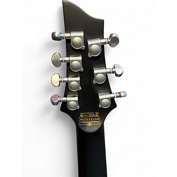 Used Schecter Guitar Research Damien Elite 7 Left Handed Satin Black Electric Guitar