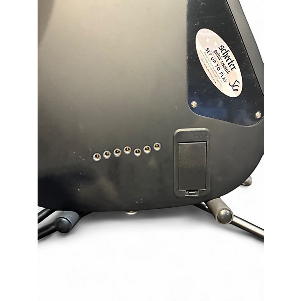 Used Schecter Guitar Research Damien Elite 7 Left Handed Satin Black Electric Guitar