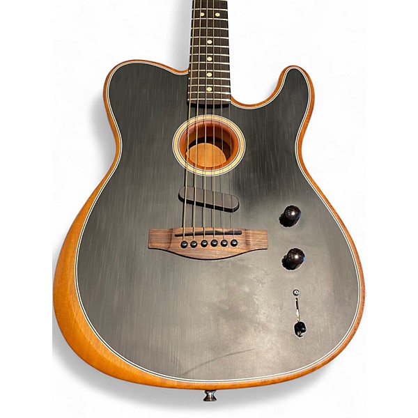 Used Fender Acoustasonic Player Telecaster Black Acoustic Electric Guitar