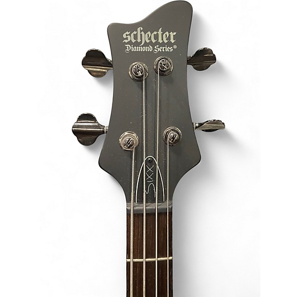 Used Schecter Guitar Research Nikki Sixx Signature Black Electric Bass Guitar