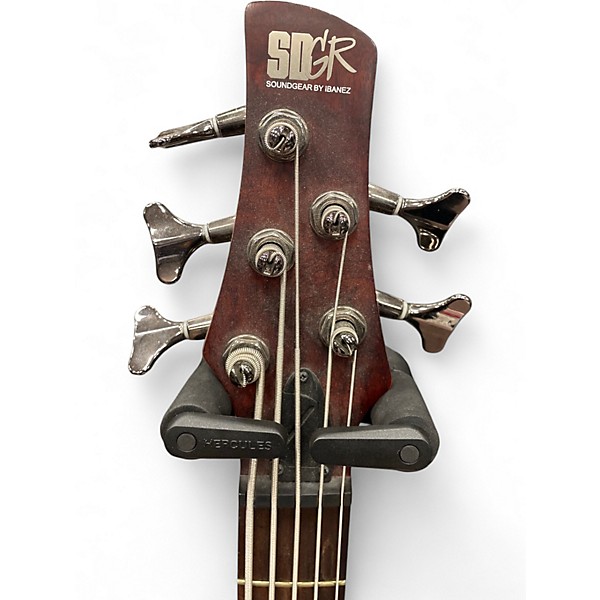 Used Ibanez SR505 5 String trans brown Electric Bass Guitar