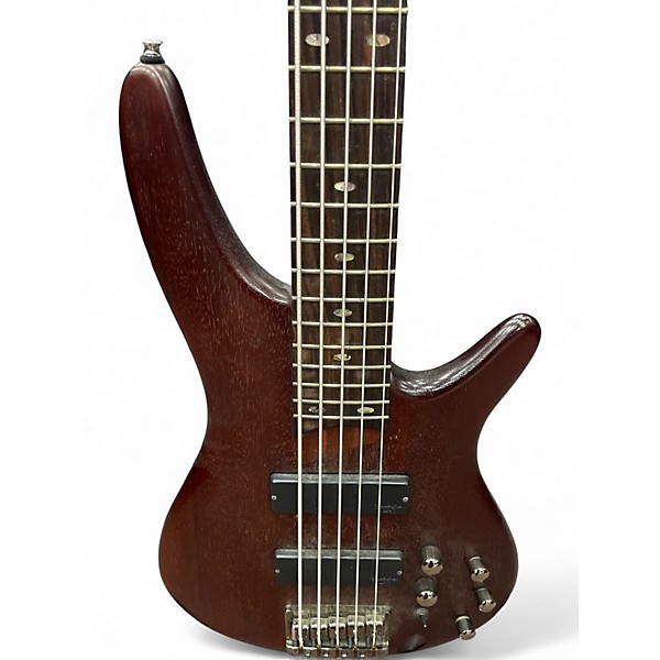 Used Ibanez SR505 5 String trans brown Electric Bass Guitar