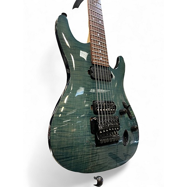 Used Ibanez S7420FM S Series Twilight Blue Teal Solid Body Electric Guitar