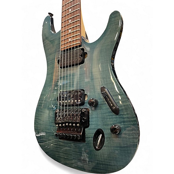 Used Ibanez S7420FM S Series Twilight Blue Teal Solid Body Electric Guitar